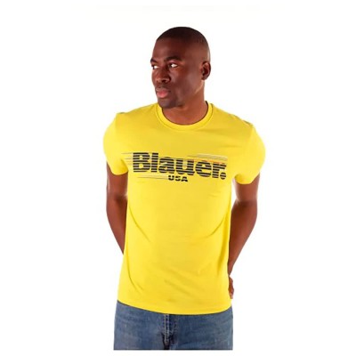тениска,мъжки,тениски,blauer,21sbluh02334,004547,short,sleeve,t,shirt,yellow
