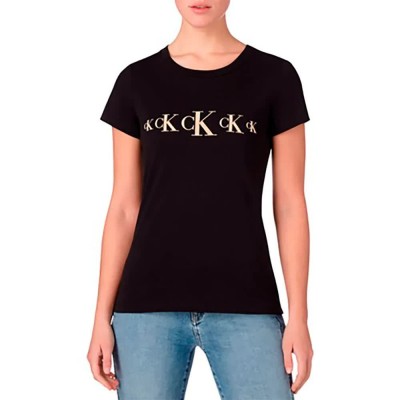 тениска,дамски,тениски,calvin,klein,eco,slim,short,sleeve,t,shirt,black