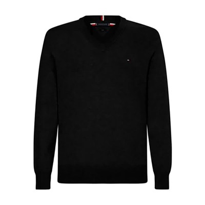 блуза,мъжки,пуловери,tommy,hilfiger,mw0mw22349,v,neck,sweater,black