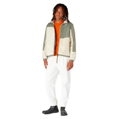 блуза,мъжки,пуловери,k,way,le,vrai,3.0,nersev,orsetto,full,zip,sweatshirt,white,khaki,(green)