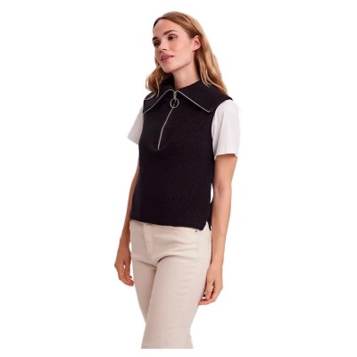 потник,дамски,пуловери,дамски,плетени,дрехи,vero,moda,myrna,knitted,vest,black,(black)