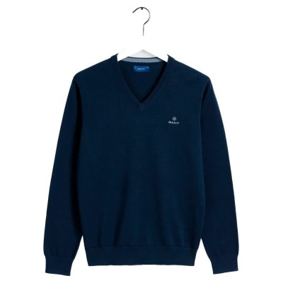 блуза,мъжки,пуловери,gant,2001,8030542,v,neck,sweater,blue