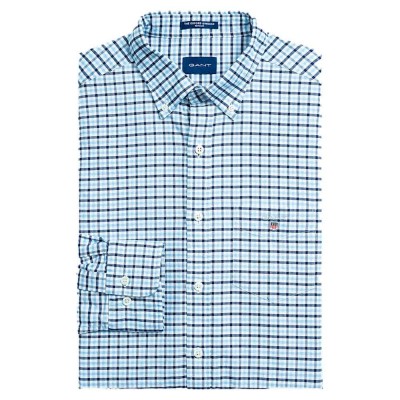 риза,с,дълъг,ръкав,мъжки,ризи,gant,oxford,gingham,long,sleeve,shirt,blue