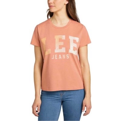 тениска,дамски,тениски,lee,varsity,short,sleeve,t,shirt,orange,(beige)