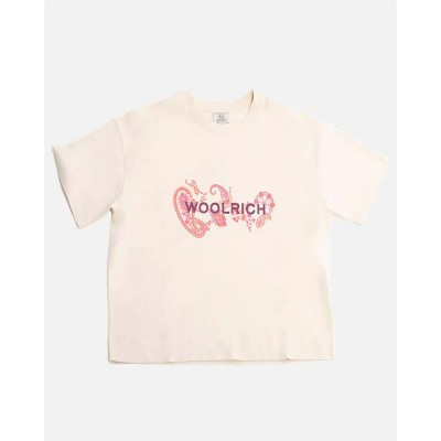 тениска,дамски,тениски,woolrich,graphic,short,sleeve,t,shirt,beige,(cream)