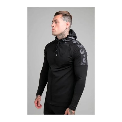 блуза,мъжки,пуловери,siksilk,19300,full,zip,sweatshirt,black,(black)