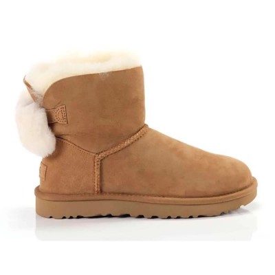 дамски,боти,дамски,високи,обувки,за,ходене,ugg,mini,bail,fuzzy,bow,chest,booties,brown