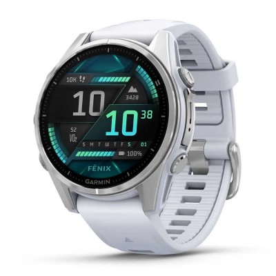 часовници,garmin,smartwatch,fenix,8,amoled,43,mm,white,(silver)