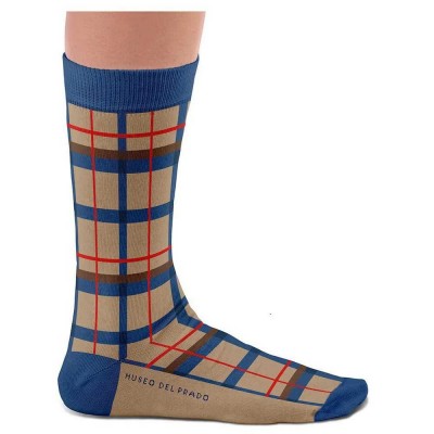 чорапи,дамски,чорапи,sock,affairs,social,art,tartan,socks,blue,beige,(beige,blue)