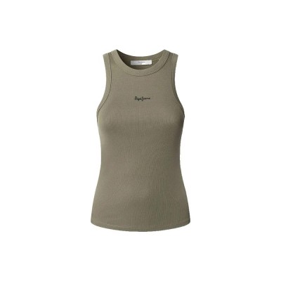 тениска,мъжки,тениски,дамски,тениски,pepe,jeans,marian,sleeveless,t,shirt,green,(dark,khaki,green)