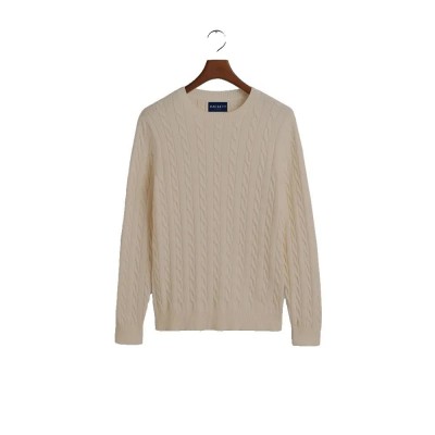 блуза,мъжки,пуловери,hackett,cotton,cable,sweater,beige,(malt,beige)