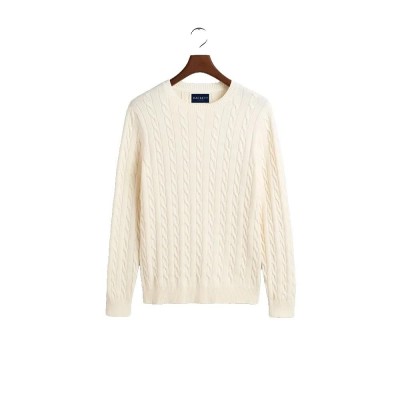 блуза,мъжки,пуловери,hackett,cotton,cable,sweater,beige,(off,white)