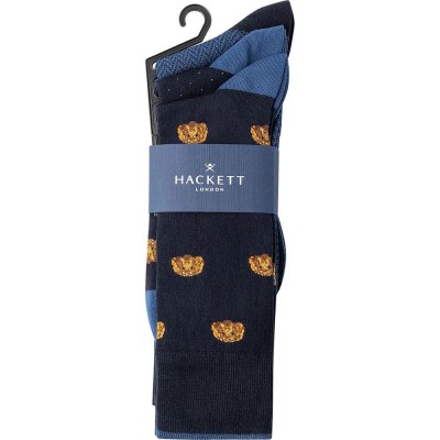 чорапи,мъжки,чорапи,hackett,harry,allover,socks,3,pairs,blue,(ink,blue)