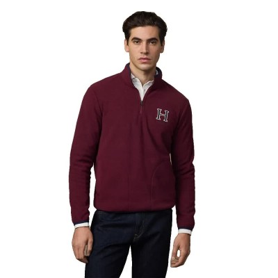 блуза,мъжки,пуловери,hackett,heritage,half,zip,sweatshirt,burgundy,red,(red)