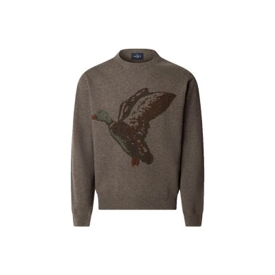 блуза,мъжки,пуловери,hackett,intarsia,duck,sweater,grey,(walnut,brown)