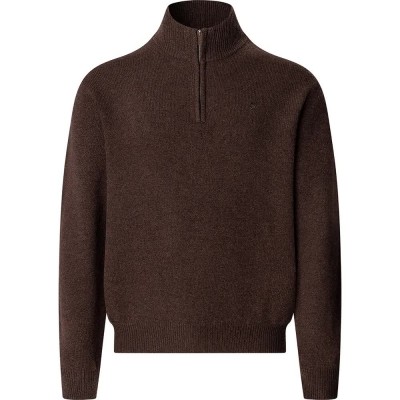 блуза,мъжки,пуловери,hackett,lambswool,half,zip,sweater,dark,brown,(brown)