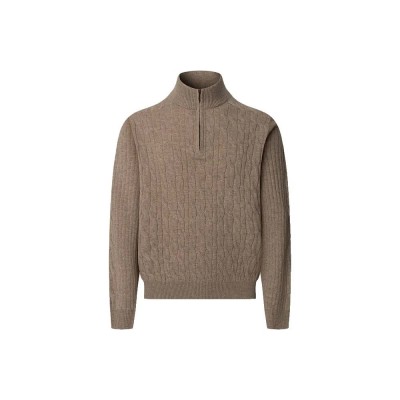 блуза,мъжки,пуловери,hackett,lambswool,cable,half,zip,sweater,brown,(malt,beige)