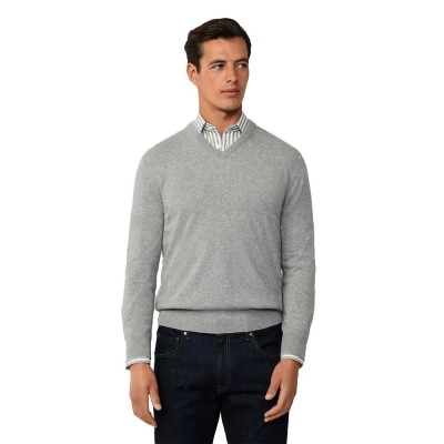 блуза,мъжки,пуловери,hackett,merino,cash,mix,v,neck,sweater,metal,grey