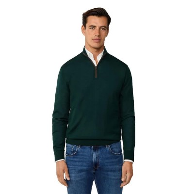 блуза,мъжки,пуловери,hackett,merino,silk,half,zip,sweater,dark,green,(green)