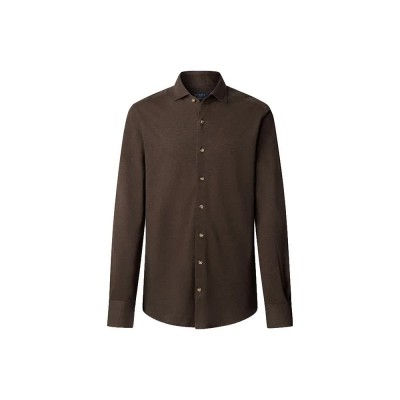 риза,с,дълъг,ръкав,мъжки,ризи,hackett,melange,long,sleeve,shirt,brown,(dark,brown)