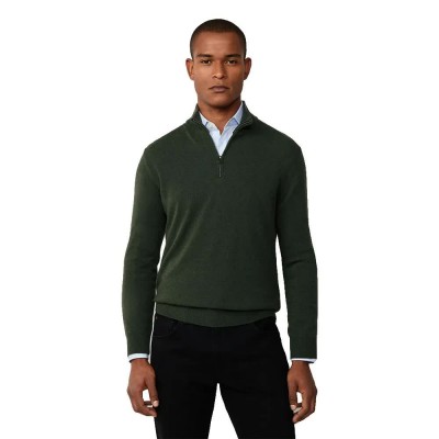 блуза,мъжки,пуловери,hackett,merino,cash,mix,half,zip,sweater,green,(duck,green)