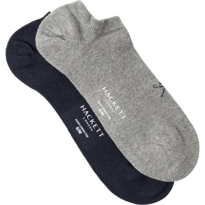 чорапи,мъжки,чорапи,hackett,trainer,solid,socks,2,pairs,black,grey,(marl,grey)