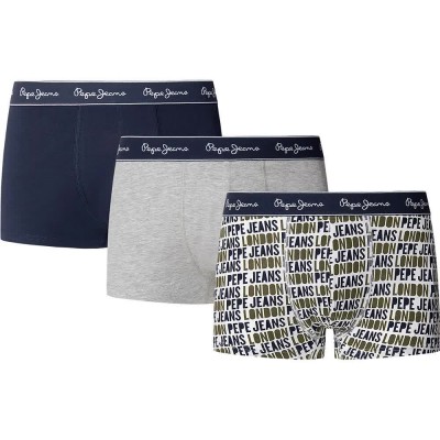 боксерки,мъжко,бельо,pepe,jeans,ao,logo,boxers,3,units,blue,grey,(military,green)