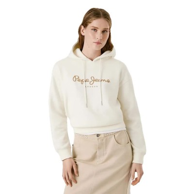суичър,дамски,блузи,pepe,jeans,baddy,hoodie,oyster,white,(white)