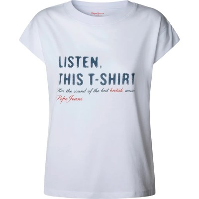 тениска,дамски,тениски,pepe,jeans,bahia,short,sleeve,t,shirt,white,(white)