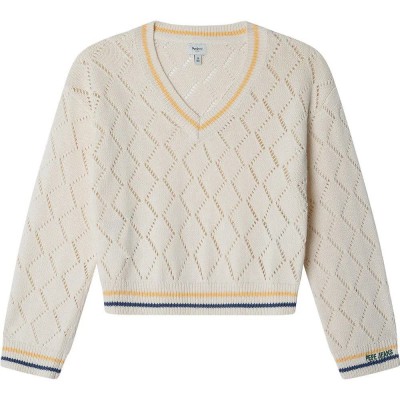 блуза,детски,блузи,pepe,jeans,beah,sweater,antique,white,(beige)