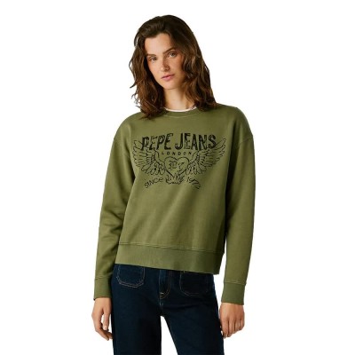 блуза,дамски,блузи,pepe,jeans,beberly,sweatshirt,khaki,green