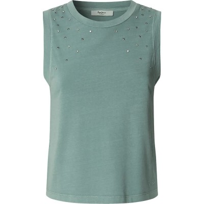 тениска,дамски,тениски,pepe,jeans,bega,sleeveless,t,shirt,drill,blue,(green)