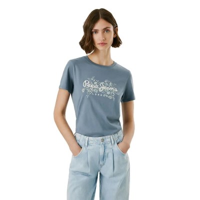 тениска,дамски,тениски,pepe,jeans,bero,short,sleeve,t,shirt,drill,blue,(grey)