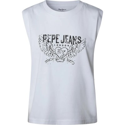 тениска,дамски,тениски,pepe,jeans,bertha,sleeveless,t,shirt,white,(white)