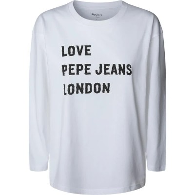 тениска,дамски,тениски,pepe,jeans,blanche,long,sleeve,t,shirt,white,(white)