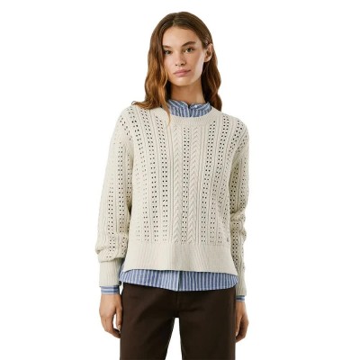 блуза,дамски,пуловери,дамски,плетени,дрехи,pepe,jeans,candide,sweater,oyster,white,(white)