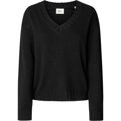 блуза,дамски,пуловери,дамски,плетени,дрехи,pepe,jeans,cherice,v,neck,sweater,black,(black)