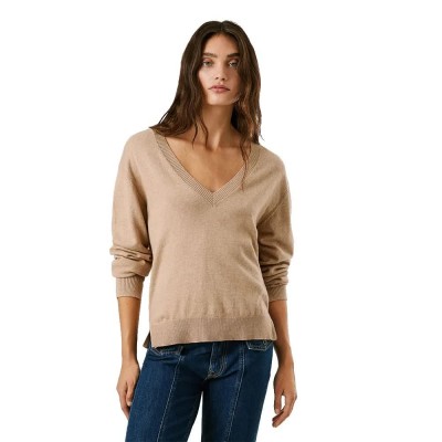 блуза,мъжки,пуловери,дамски,пуловери,pepe,jeans,coraline,v,neck,sweater,beige,(beige)