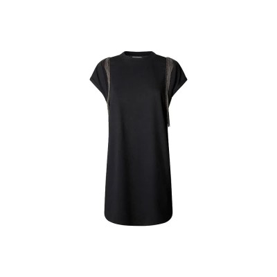 рокля,дамски,поли,и,рокли,pepe,jeans,elsie,short,sleeve,midi,dress,black,(black)