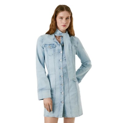 рокля,дамски,поли,и,рокли,pepe,jeans,ella,scarf,denim,long,sleeve,dress,blue,(denim)