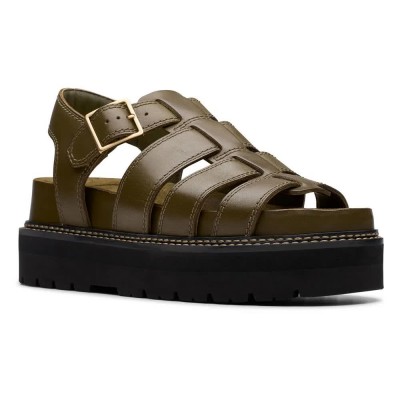 сандали,дамски,сандали,и,чехли,clarks,shoes,orianna,twist,sandals,dark,olive,leather,(green)