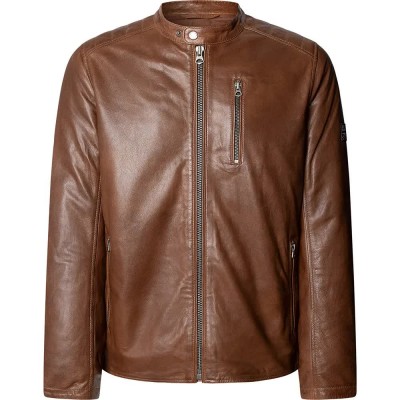 яке,мъжки,якета,pepe,jeans,joey,leather,jacket,toffee,brown