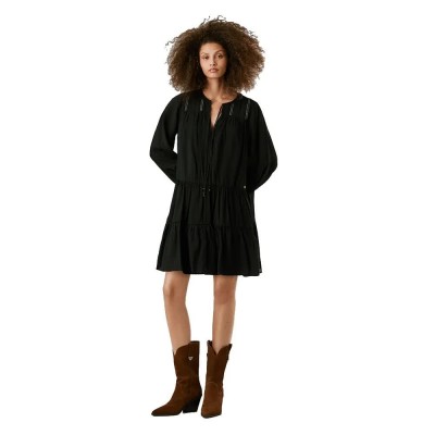рокля,дамски,поли,и,рокли,pepe,jeans,paule,long,sleeve,dress,black,(black)