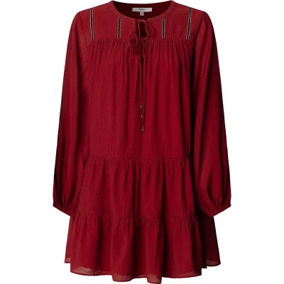 рокля,дамски,поли,и,рокли,pepe,jeans,paule,long,sleeve,dress,red,(merlot,red)