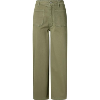 панталони,дамски,панталони,pepe,jeans,wide,crop,tania,pocket,high,waist,pants,khaki,green