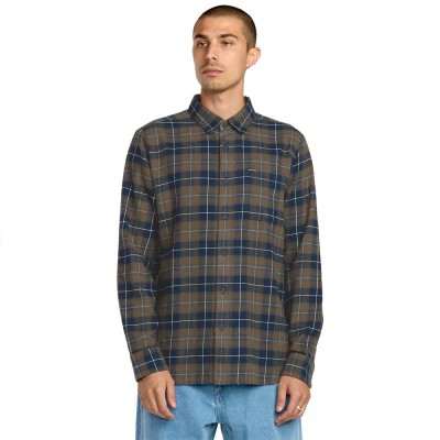 риза,с,дълъг,ръкав,мъжки,ризи,volcom,caden,plaid,long,sleeve,shirt,navy