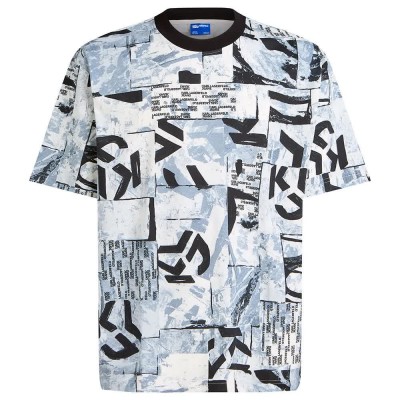 тениска,мъжки,тениски,karl,lagerfeld,a4m17031,relaxed,fit,t,shirt,urban,texture,aop,(white)