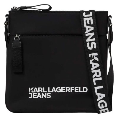 чанти,за,през,рамо,karl,lagerfeld,essential,flat,crossbody,black