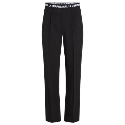 панталони,дамски,панталони,karl,lagerfeld,logo,waistband,pants,black