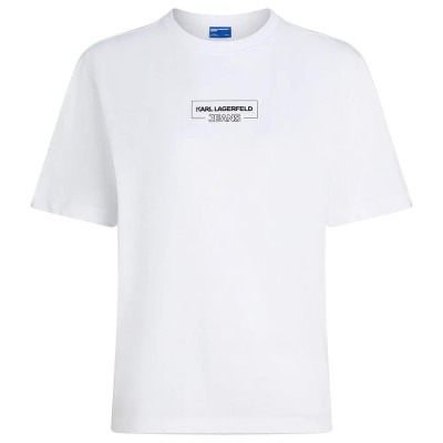 тениска,дамски,тениски,karl,lagerfeld,outline,logo,regular,fit,t,shirt,white